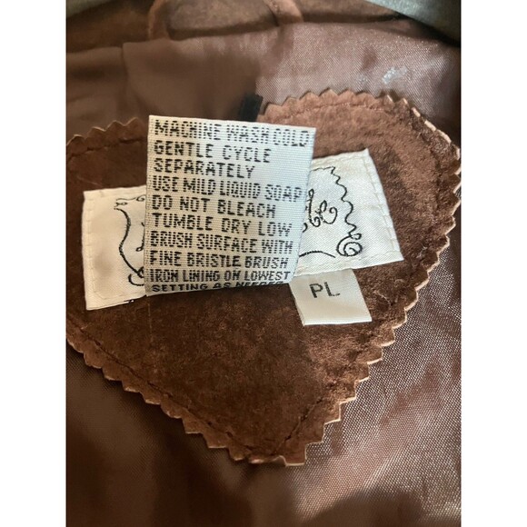 Live a Little Brown Suede Jacket Blazer Size M Western Snap Lined Pockets - Picture 4 of 6